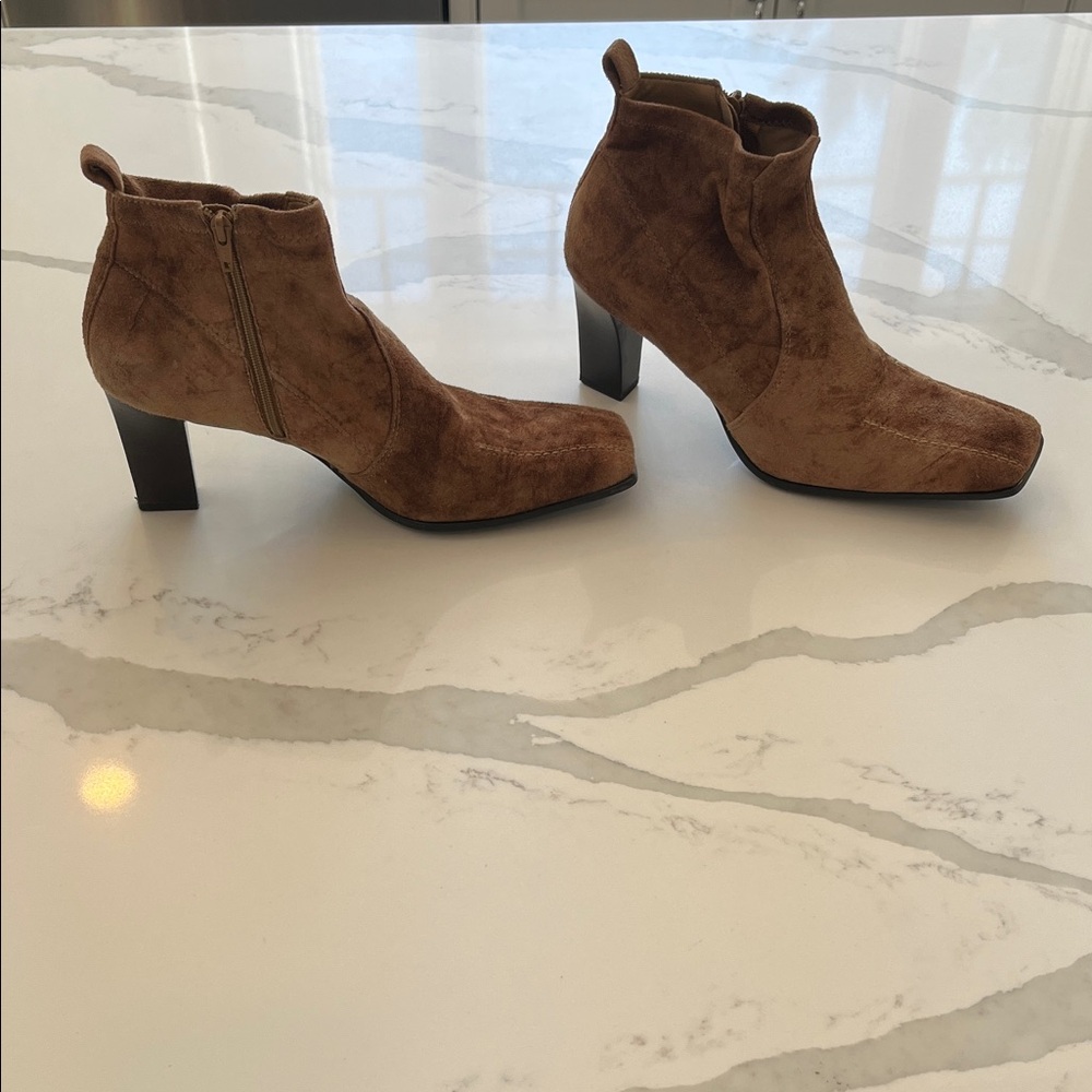 Franco Sarto Tan Suede Heeled Boots